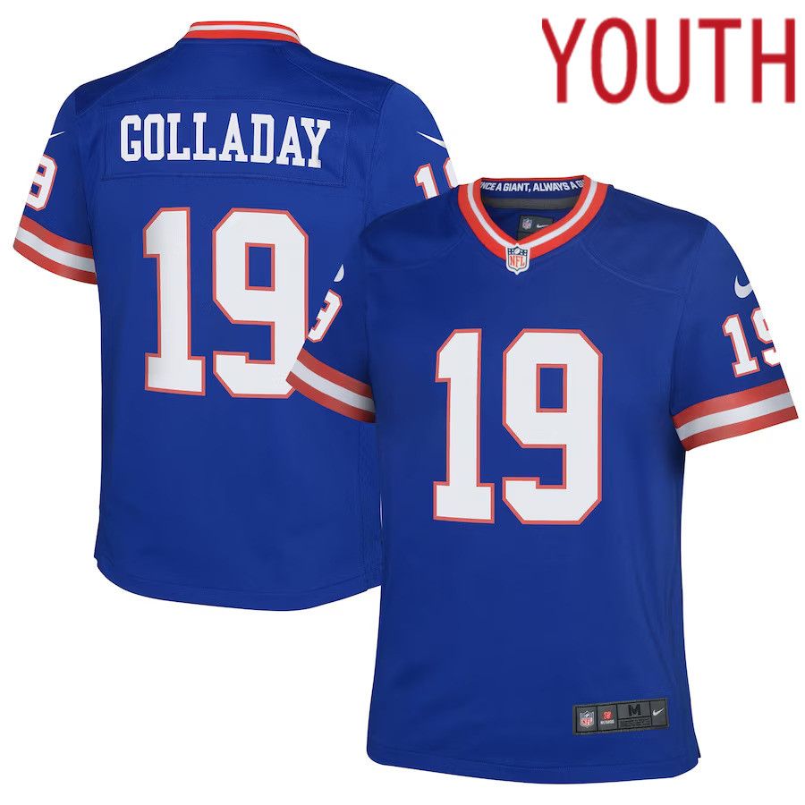 Youth New York Giants #19 Kenny Golladay Nike Royal Classic Player Game NFL Jersey